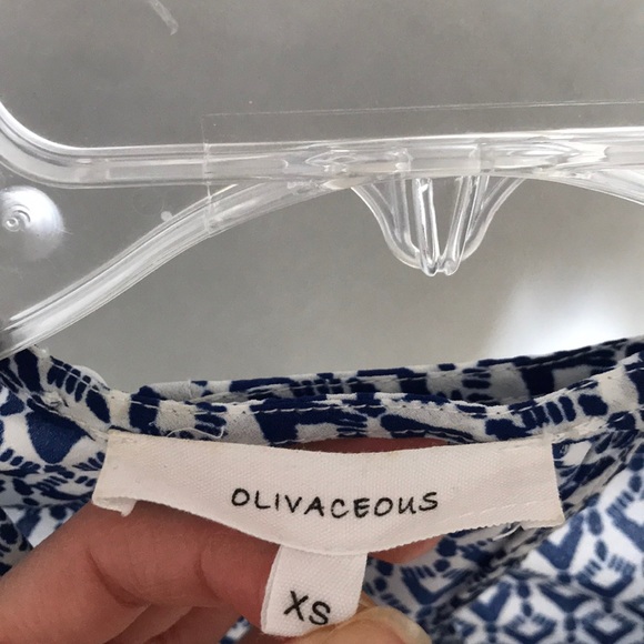 Olivaceous Blue & White patterned open back Romper - Picture 7 of 7